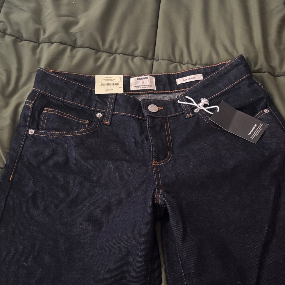 Cotton On Dark Blue High Rise Jeans